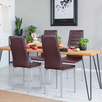 4 Sedie da pranzo eleganti in PVC con gambe in metallo massiccio - 40,6 x 50,8 x 97,8 (L x P x A)