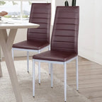 4 Sedie da pranzo eleganti in PVC con gambe in metallo massiccio - 40,6 x 50,8 x 97,8 (L x P x A)