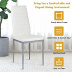 4 Sedie da pranzo eleganti in PVC con gambe in metallo massiccio - 40,6 x 50,8 x 97,8 (L x P x A)