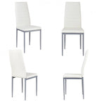 4 Sedie da pranzo eleganti in PVC con gambe in metallo massiccio - 40,6 x 50,8 x 97,8 (L x P x A)