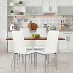 4 Sedie da pranzo eleganti in PVC con gambe in metallo massiccio - 40,6 x 50,8 x 97,8 (L x P x A)