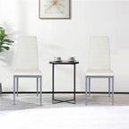 4 Sedie da pranzo eleganti in PVC con gambe in metallo massiccio - 40,6 x 50,8 x 97,8 (L x P x A)