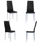 4 Sedie da pranzo eleganti in PVC con gambe in metallo massiccio - 40,6 x 50,8 x 97,8 (L x P x A)