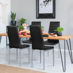 4 Sedie da pranzo eleganti in PVC con gambe in metallo massiccio - 40,6 x 50,8 x 97,8 (L x P x A)