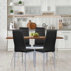 4 Sedie da pranzo eleganti in PVC con gambe in metallo massiccio - 40,6 x 50,8 x 97,8 (L x P x A)