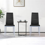 4 Sedie da pranzo eleganti in PVC con gambe in metallo massiccio - 40,6 x 50,8 x 97,8 (L x P x A)