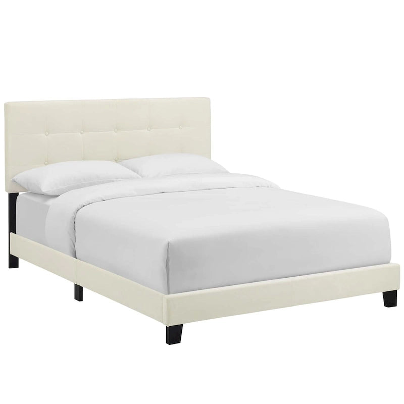 Letto matrimoniale in velluto imbottito con piattaforma, design lussuoso, non necessita di box spring