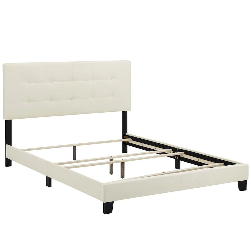 Letto matrimoniale in velluto imbottito con piattaforma, design lussuoso, non necessita di box spring
