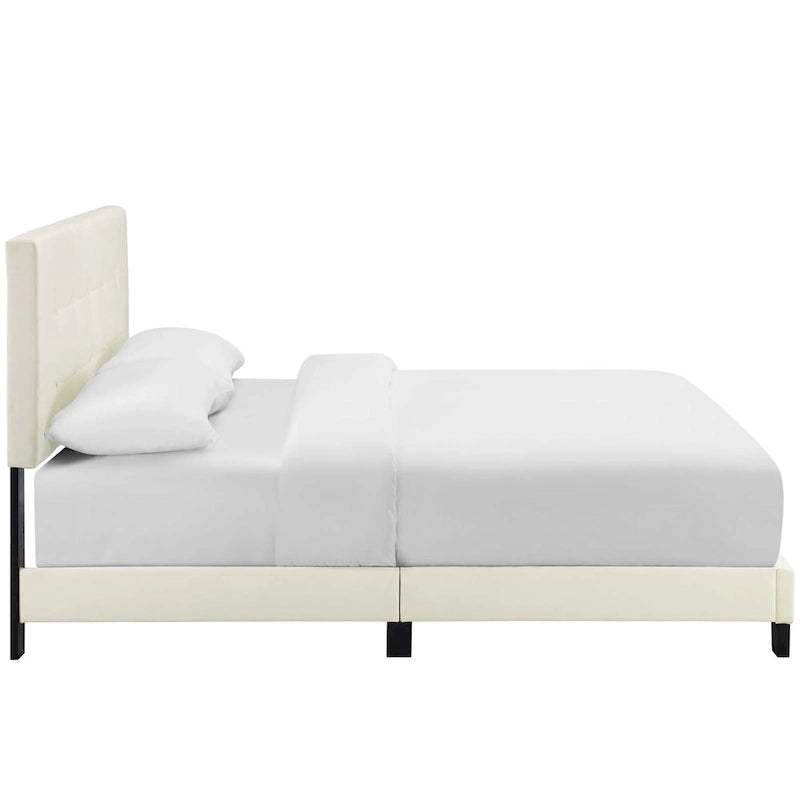 Letto matrimoniale in velluto imbottito con piattaforma, design lussuoso, non necessita di box spring