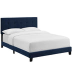 Letto matrimoniale in velluto imbottito con piattaforma, design lussuoso, non necessita di box spring
