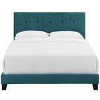 Letto matrimoniale in velluto imbottito con piattaforma, design lussuoso, non necessita di box spring