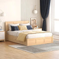 Letto a piattaforma in legno con contenitore sottostante e 2 cassetti