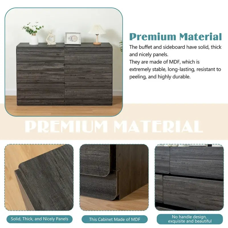 Cassettiera in legno con sei cassetti
