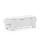 Panca imbottita in lino con ampio spazio contenitore - 51,5L x 20,5W x 17H