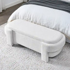 Panca imbottita in lino con ampio spazio contenitore - 51,5L x 20,5W x 17H