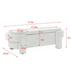 Panca imbottita in lino con ampio spazio contenitore - 51,5L x 20,5W x 17H