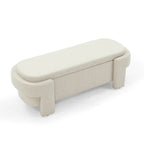 Panca imbottita in lino con ampio spazio contenitore - 51,5L x 20,5W x 17H