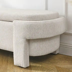 Panca imbottita in lino con ampio spazio contenitore - 51,5L x 20,5W x 17H