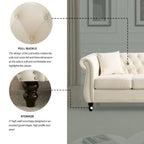 Divano Chesterfield grigio, classico design trapuntato a bottoni, 3 posti, divano da salotto