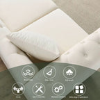 Divano Chesterfield grigio, classico design trapuntato a bottoni, 3 posti, divano da salotto