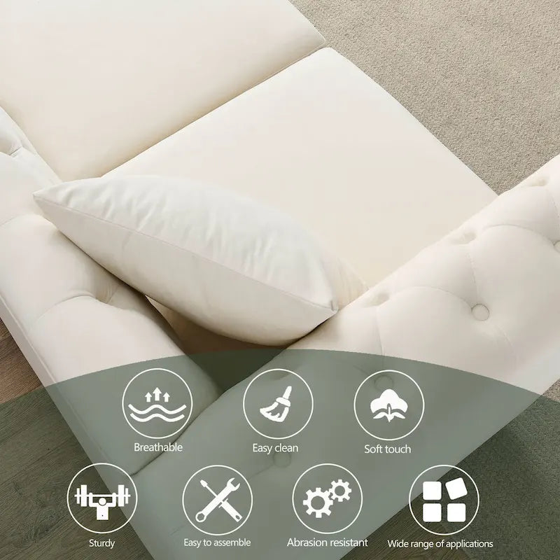 Divano Chesterfield grigio, classico design trapuntato a bottoni, 3 posti, divano da salotto