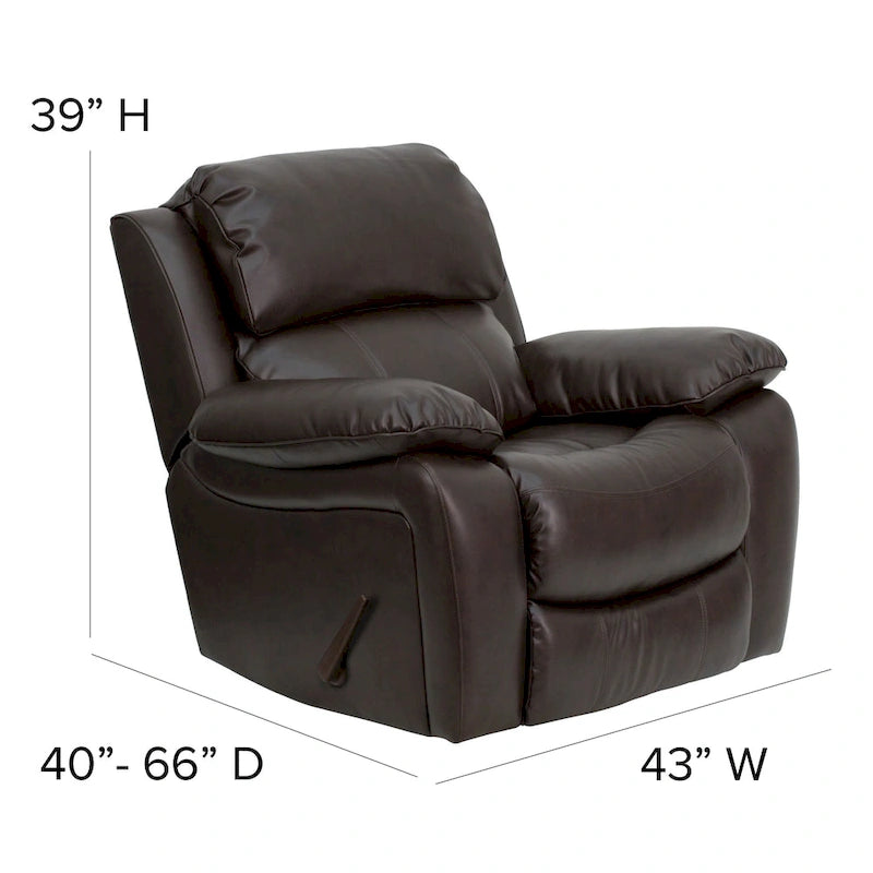 Poltrona reclinabile a dondolo in LeatherSoft