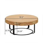 Tavolino da caffè rotondo moderno Tavolino da caffè con motivo intagliato in legno con gambe in metallo per soggiorno sala di ricevimento ufficio, nero