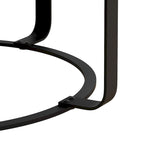 Tavolino da caffè rotondo moderno Tavolino da caffè con motivo intagliato in legno con gambe in metallo per soggiorno sala di ricevimento ufficio, nero