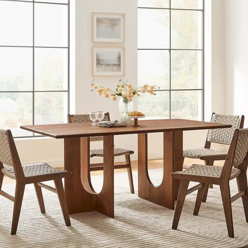 Tavolo da pranzo rettangolare in legno da 178 cm, stile moderno, 6 posti, struttura solida