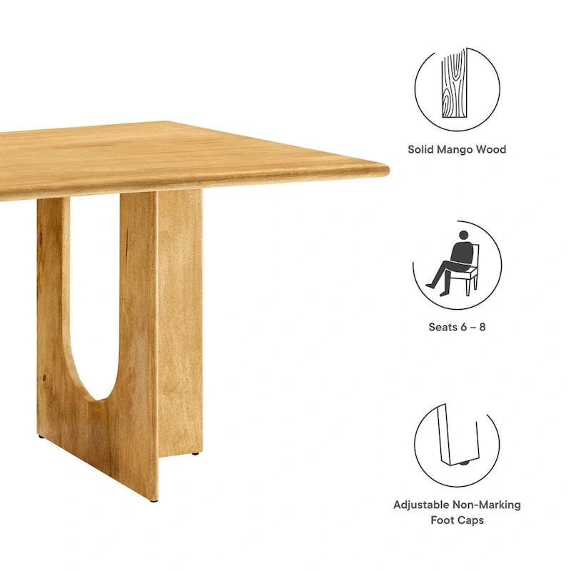 Tavolo da pranzo rettangolare in legno da 178 cm, stile moderno, 6 posti, struttura solida
