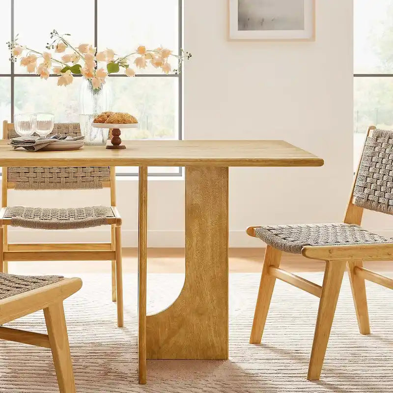 Tavolo da pranzo rettangolare in legno da 178 cm, stile moderno, 6 posti, struttura solida