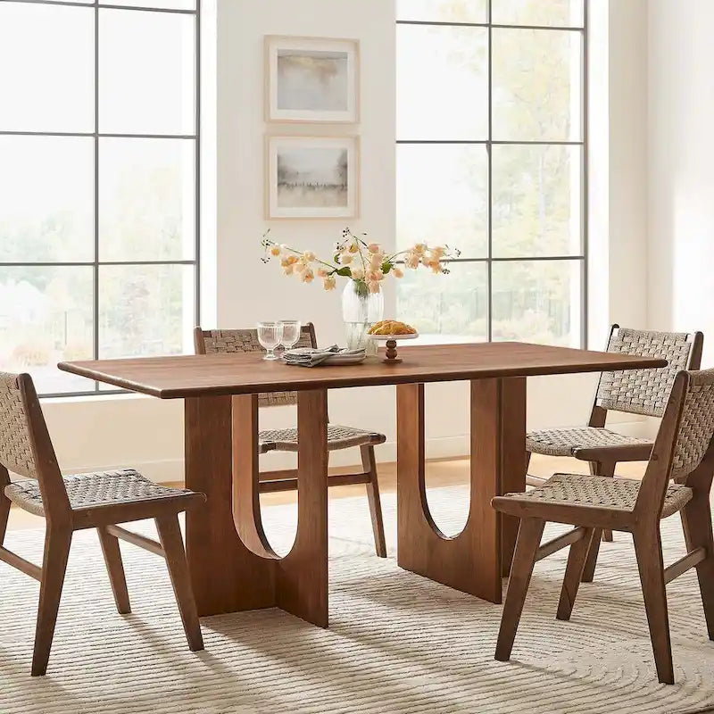 Tavolo da pranzo rettangolare in legno da 178 cm, stile moderno, 6 posti, struttura solida