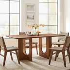 Tavolo da pranzo rettangolare in legno da 178 cm, stile moderno, 6 posti, struttura solida