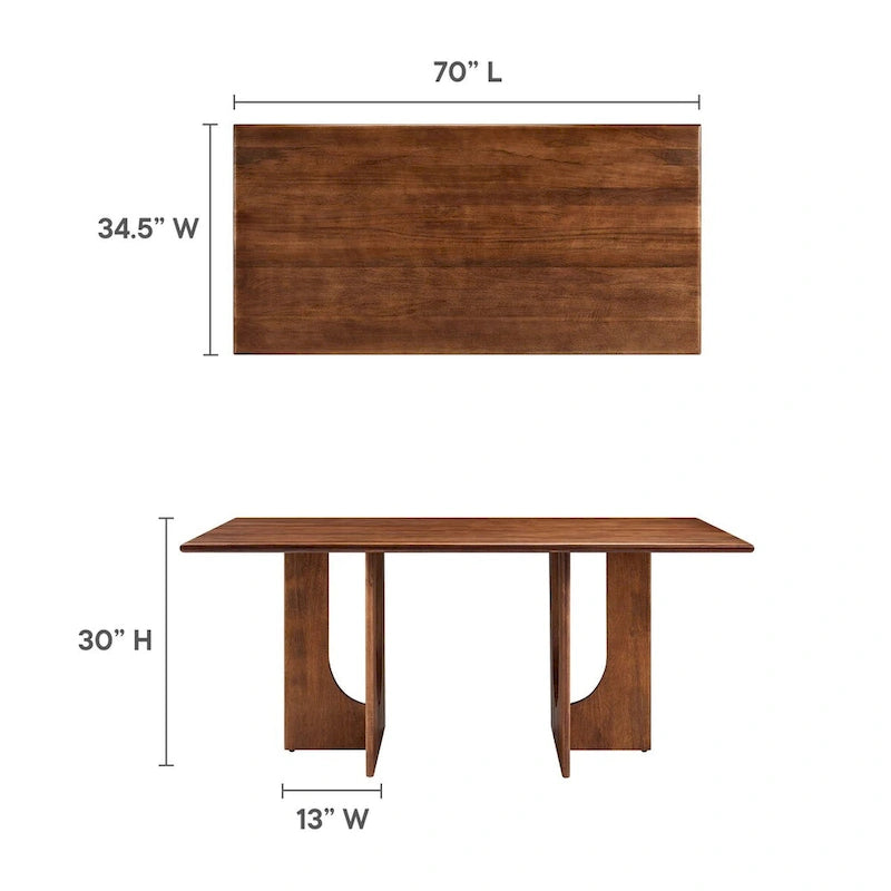 Tavolo da pranzo rettangolare in legno da 178 cm, stile moderno, 6 posti, struttura solida