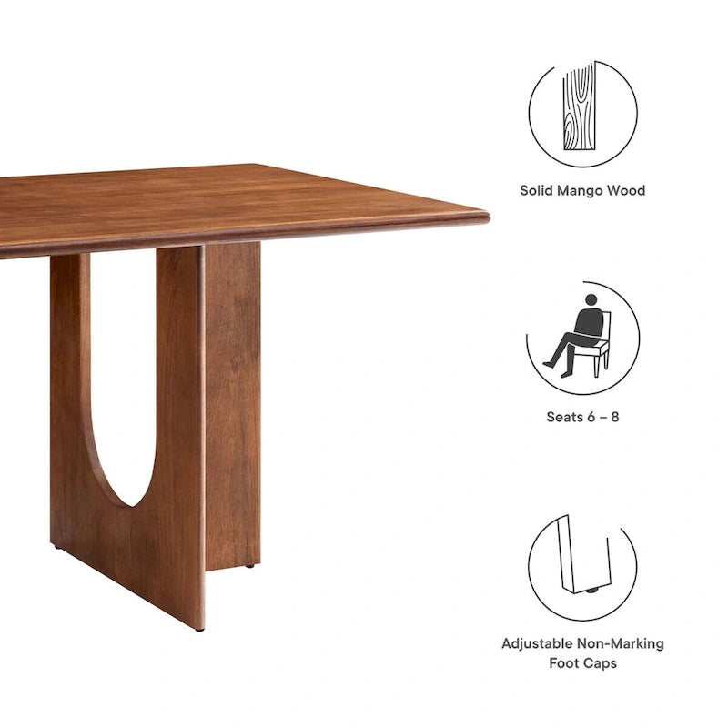 Tavolo da pranzo rettangolare in legno da 178 cm, stile moderno, 6 posti, struttura solida