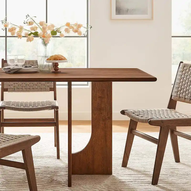 Tavolo da pranzo rettangolare in legno da 178 cm, stile moderno, 6 posti, struttura solida