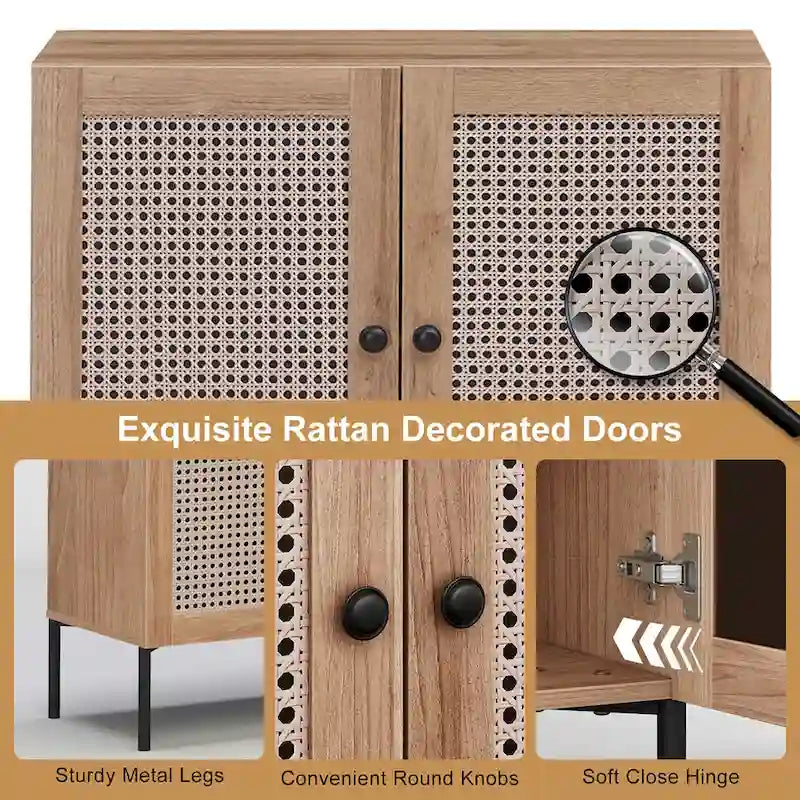 2 mobili credenza buffet da vino con anta e ripiano regolabile