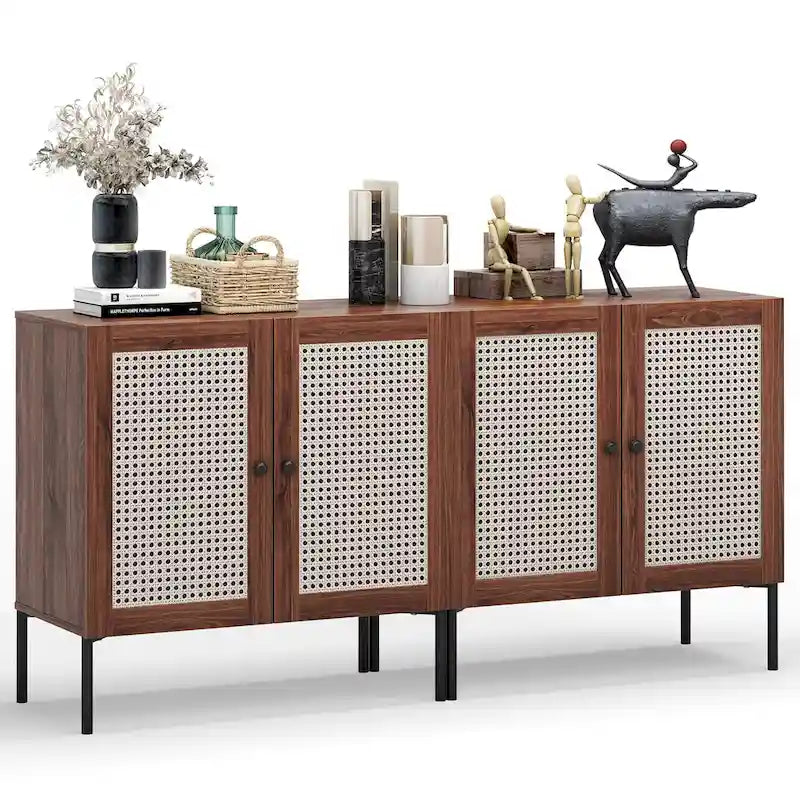 2 mobili credenza buffet da vino con anta e ripiano regolabile