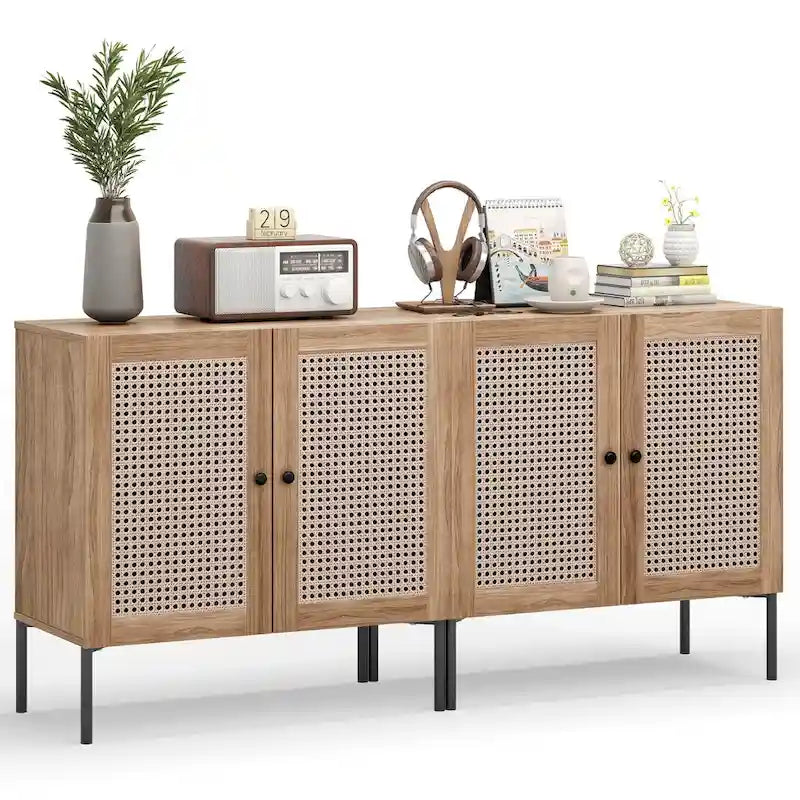 2 mobili credenza buffet da vino con anta e ripiano regolabile