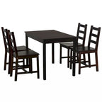 Set da pranzo da 5 pezzi, tavolo da cucina in legno e sedie per sala da pranzo, angolo colazione, marrone castagna