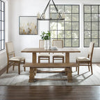 Set da pranzo 6 pezzi, stile Joanna, tavolo da pranzo e 5 sedie, mobili per cucina e sala da pranzo