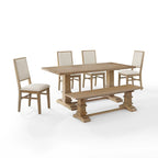 Set da pranzo 6 pezzi, stile Joanna, tavolo da pranzo e 5 sedie, mobili per cucina e sala da pranzo