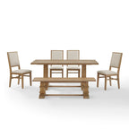Set da pranzo 6 pezzi, stile Joanna, tavolo da pranzo e 5 sedie, mobili per cucina e sala da pranzo