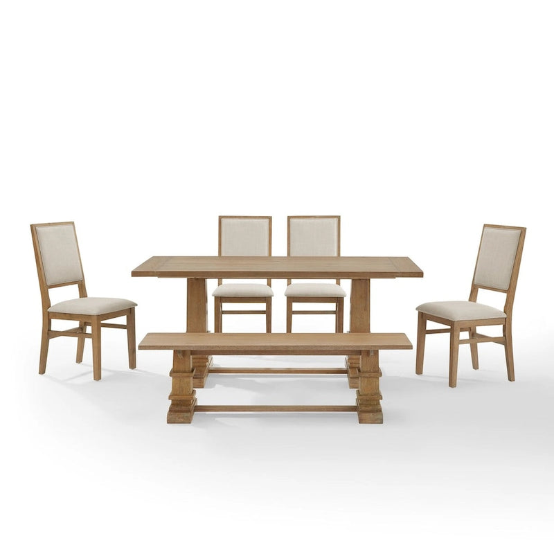 Set da pranzo 6 pezzi, stile Joanna, tavolo da pranzo e 5 sedie, mobili per cucina e sala da pranzo