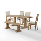 Set da pranzo 6 pezzi, stile Joanna, tavolo da pranzo e 5 sedie, mobili per cucina e sala da pranzo