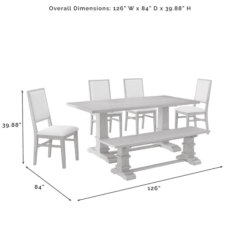 Set da pranzo 6 pezzi, stile Joanna, tavolo da pranzo e 5 sedie, mobili per cucina e sala da pranzo