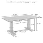 Set da pranzo 6 pezzi, stile Joanna, tavolo da pranzo e 5 sedie, mobili per cucina e sala da pranzo