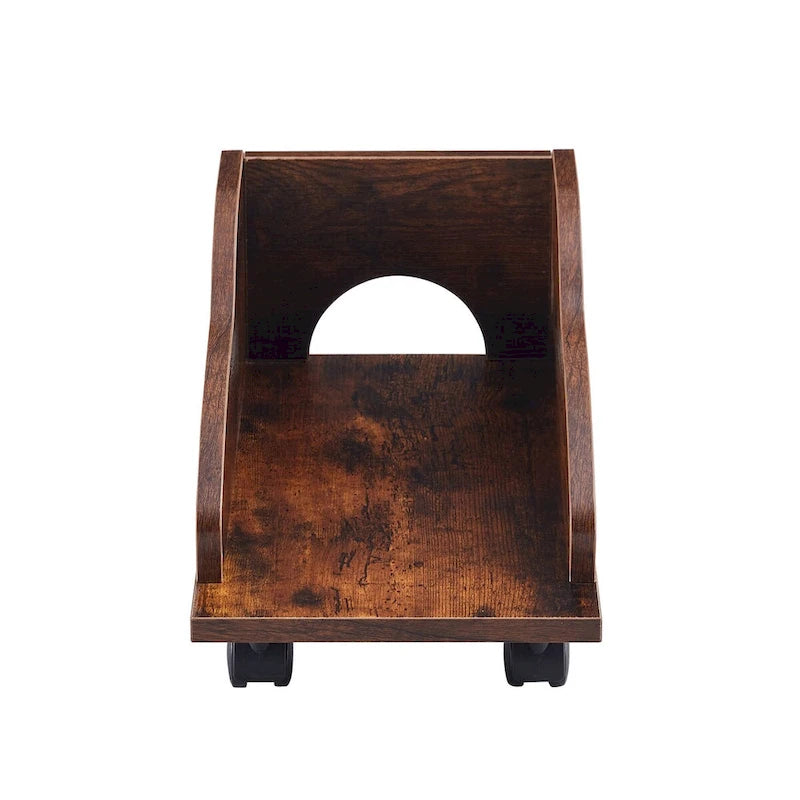 Scrivania per computer in legno massello, tavolo da ufficio con rotelle per PC, ripiani e schedario, due cassetti, vassoio CPU, una mensola