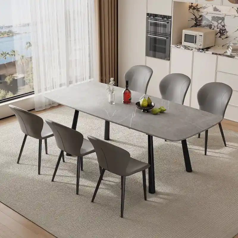 Set di 3/6/9/12 Sedie da Pranzo Moderne in Pelle PU - Comode, Facili da Pulire, Design Contemporaneo per Cucina o Sala da Pranzo