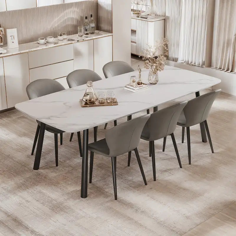 Set di 3/6/9/12 Sedie da Pranzo Moderne in Pelle PU - Comode, Facili da Pulire, Design Contemporaneo per Cucina o Sala da Pranzo